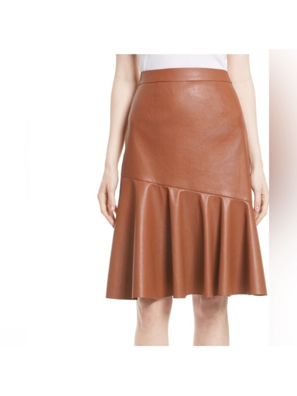 Rebecca Taylor Cognac Brown Ruffle Skirt 2